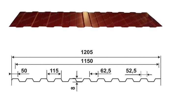 Профлист с8 чертеж