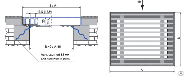Алюминиевая напольная блочная решетка РНБ4 (Арктос) 3