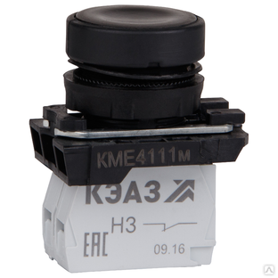 Кнопка КМЕ4111м-черный-1но+1нз-цилиндр-IP40-КЭАЗ 