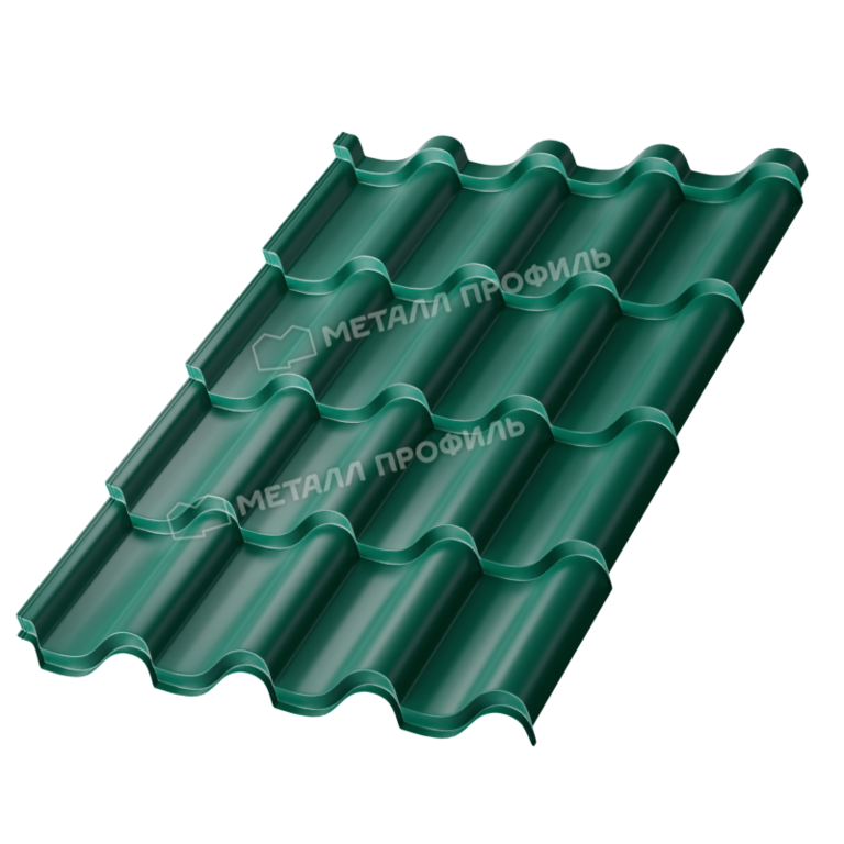 Металлочерепица МП Монтерроса-SL (Colorcoat Prisma®) RAL6005 Зелёный мох