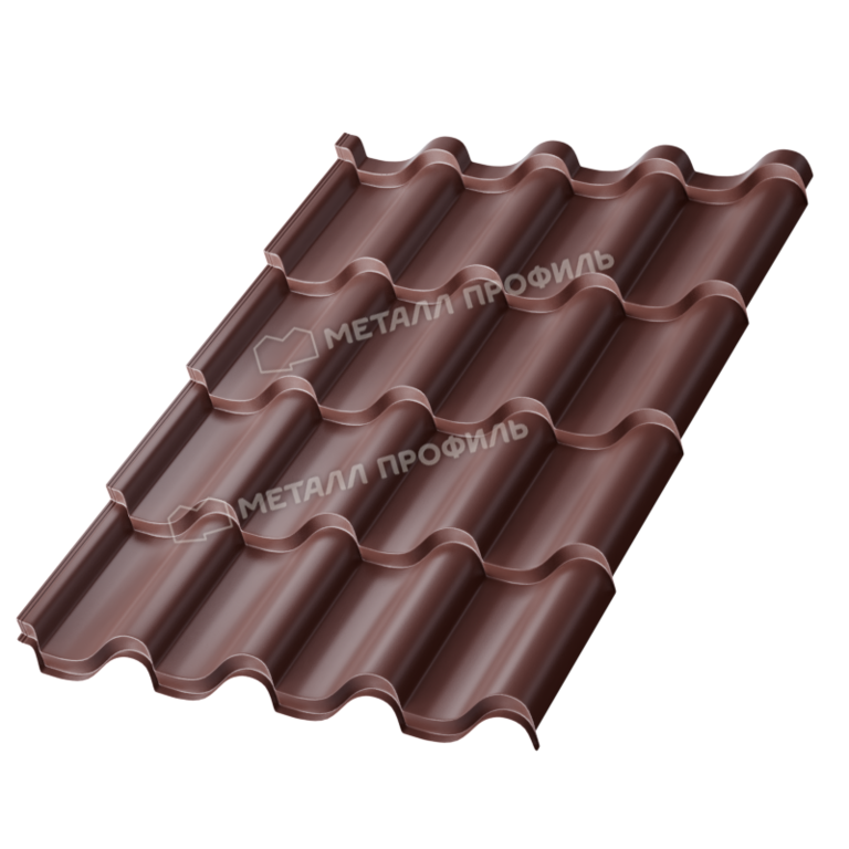 Металлочерепица МП Монтерроса-SL (PURMAN) RAL8017 Коричневый шоколад