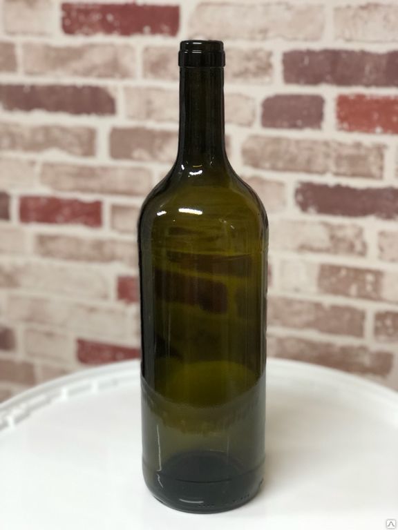 Бутылка винная темно оливковая 1 л