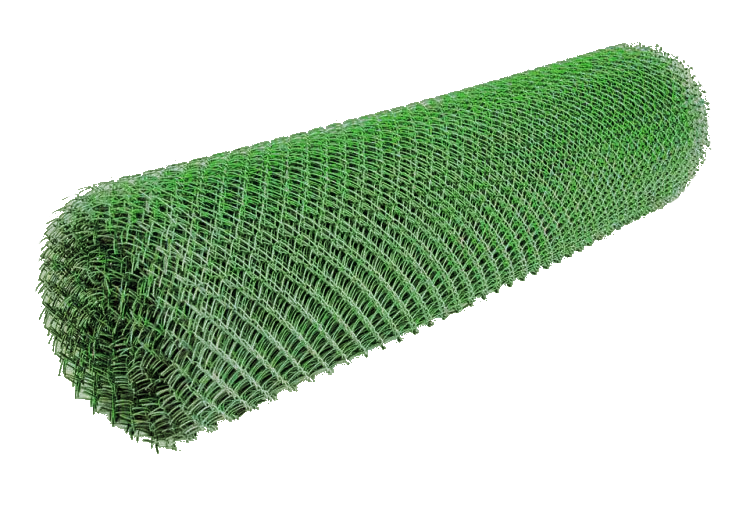 Сетка рабица Ячея 50х50мм, полимерное покрытие, толщ 2,5мм (Зеленый цвет),