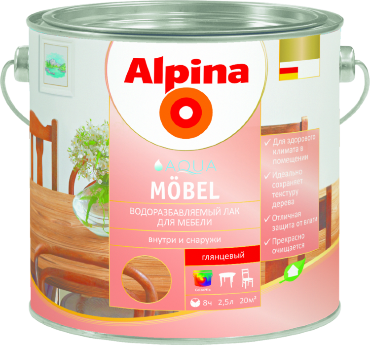 Лак для мебели купить. Alpina лак водоразбавляемый. Лак мебельный Альпина мебель. Alpina Möbel 0,75 л. Alpina Аква лак.