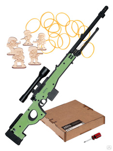 Резинкострел макет деревянный стреляющий винтовка полицейская AWP #1