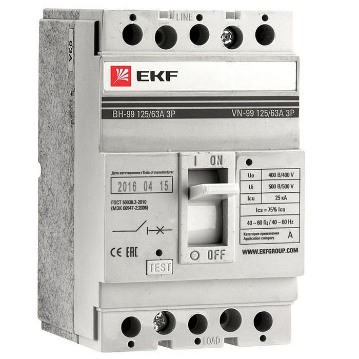 Выключатель нагрузки 3п ВН-99 800/800А EKF sl99-800-800