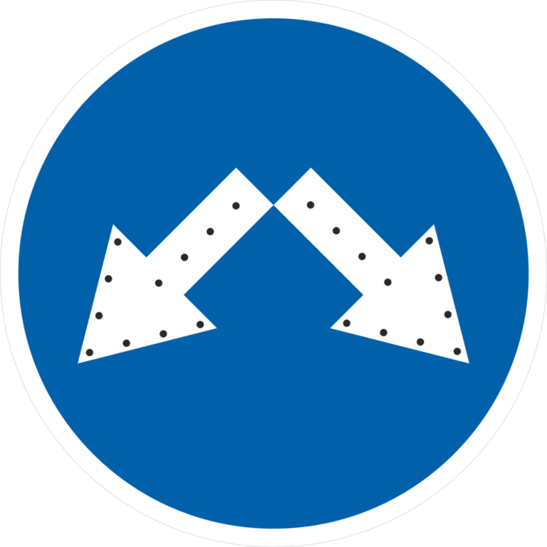 Светодиодный дорожный знак 4.2.3 «Объезд препятствия слева и справа»