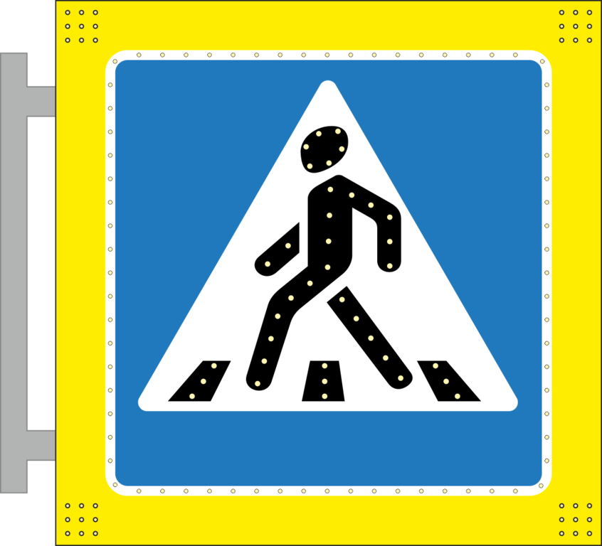 Светодиодный дорожный знак 5.19.1 или 5.19.2 «Пешеходный переход»