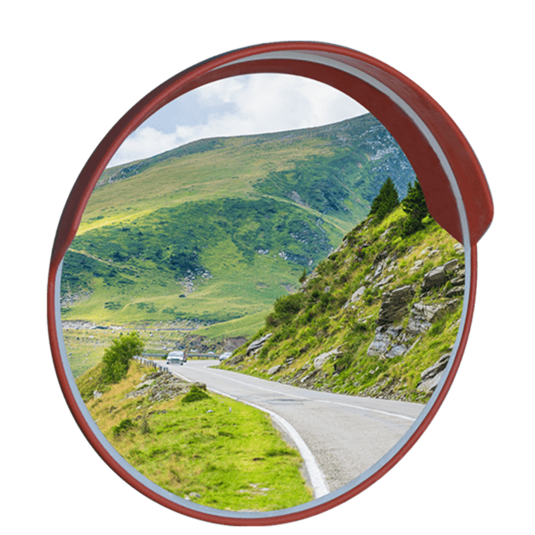 Зеркало дорожное сферическое 800 мм с козырьком