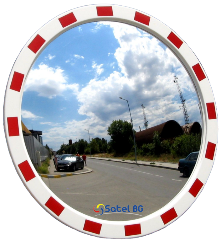 Зеркало дорожное сферическое со светоотражающей окантовкой 800 мм
