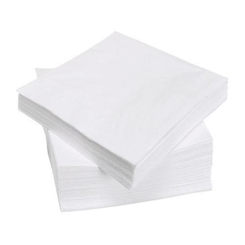 Салфетки бумажные 23x23 см белые 1-слойные