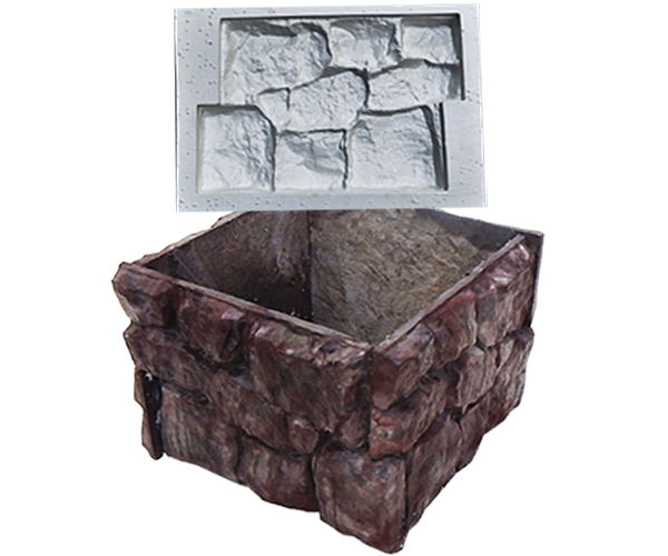 Комплект форм для квадратного вазона «Бутовый камень»