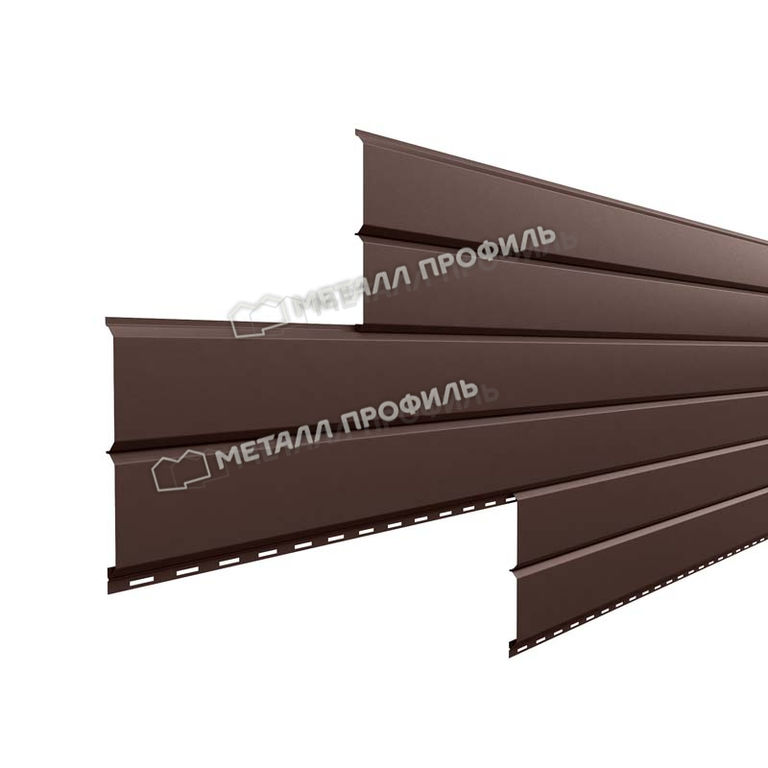 Сайдинг металлический L -Брус VikingMP E- ПЭ- RALL 8017 Шоколадно-коричневый 0.5мм