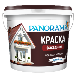 Краска фасадная акриловая матовая супербелая «Panorama» (22 кг, белый)