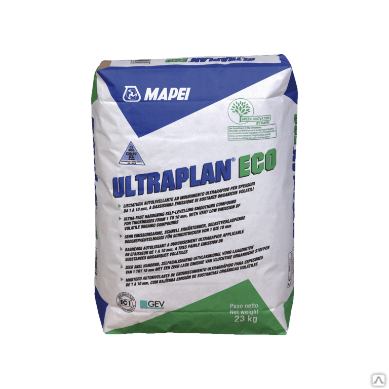 Самовыравнивающаяся смесь для пола Mapei Ultraplan Eco 20, 23 кг