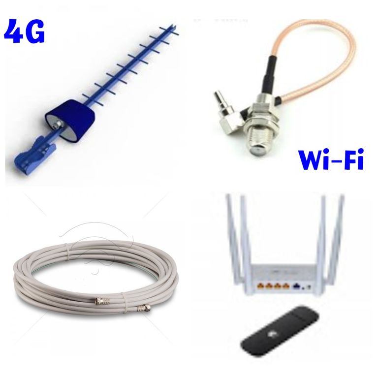 Усилитель интернета 4G Эконом модем + Wi-Fi роутер, 17 дБ