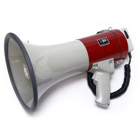 Мегафон ручной ЭМ-25с (красный) 25 Вт (50 Вт), выносной микрофон