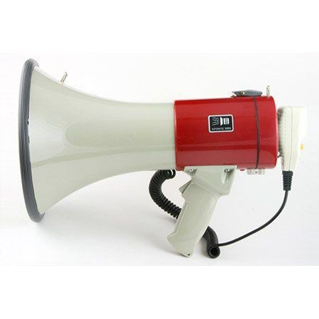 Мегафон ручной MG-220 RCL/red 25Вт (50Вт) сирена, разъем 12В (ЭЛ279-981179)