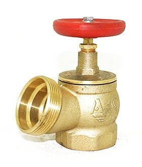 Клапан пожарный латунный КПЛ 65-1 муфта-цапка 125° (ШП40-50893)
