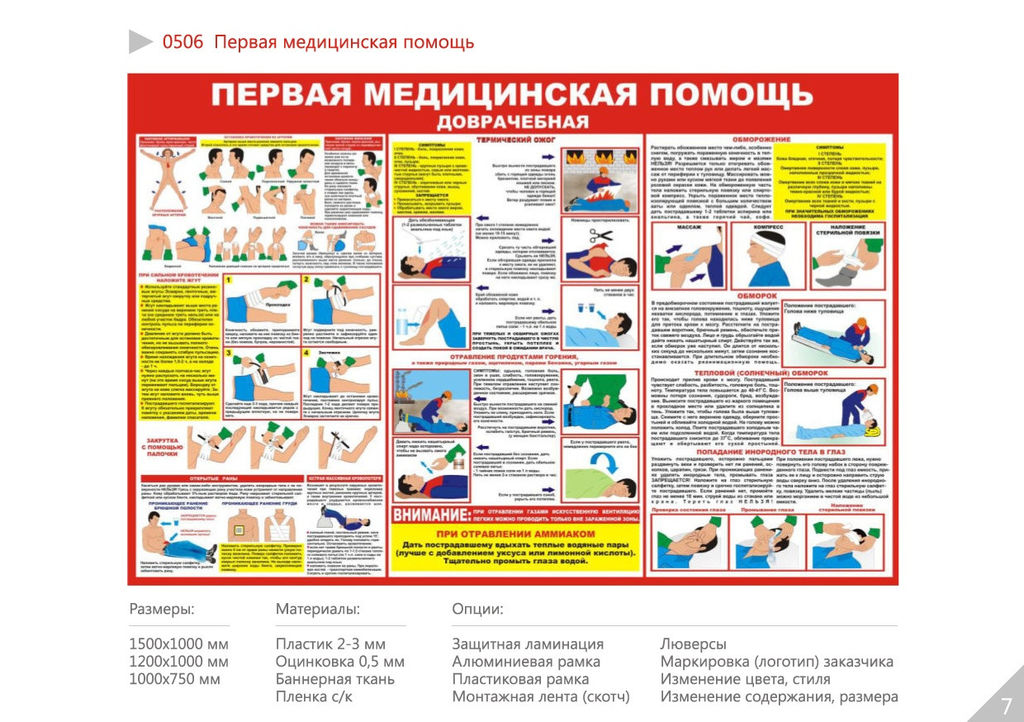 Плакат Первая медицинская помощь 0506 (ПП284-301262)