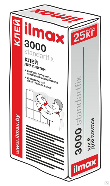 Плиточный клей ilmax 3000 standardfix (25кг) клей для плитки