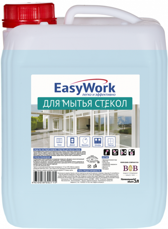 Средство для мытья стекол 5 л 1/4 EasyWork
