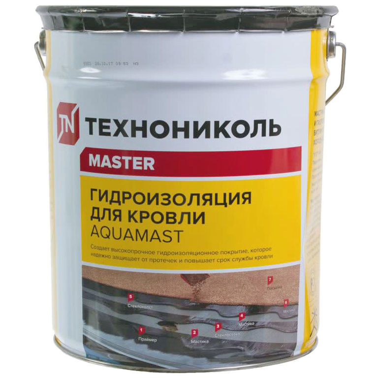 Мастика битумно-резиновая для кровли AquaMast 10 кг