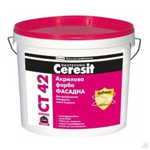 Краска CERESIT СТ 42 Акриловая цветная С упаковка 15 л / 21 кг