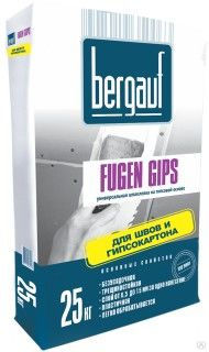Шпаклевка BERGAUF Fugen Gips универсальная гипсовая для ГКЛ 25 кг