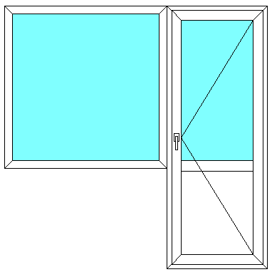 Балконный блок WHS60 бел. 1100/800х2100 откр.01, 2 стекла+сэндвич