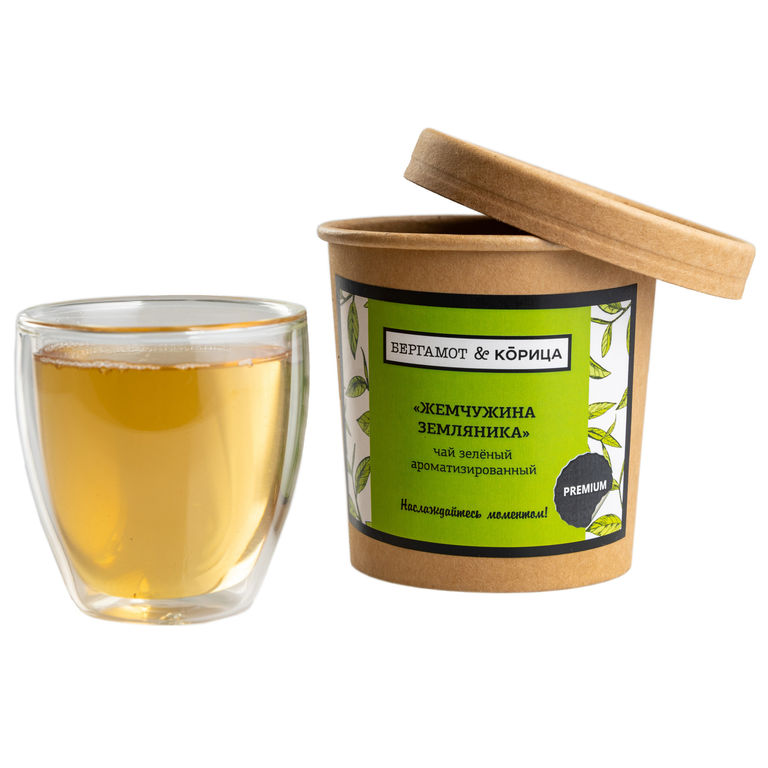 Жемчужина земляника - зеленый чай с добавками 100гр