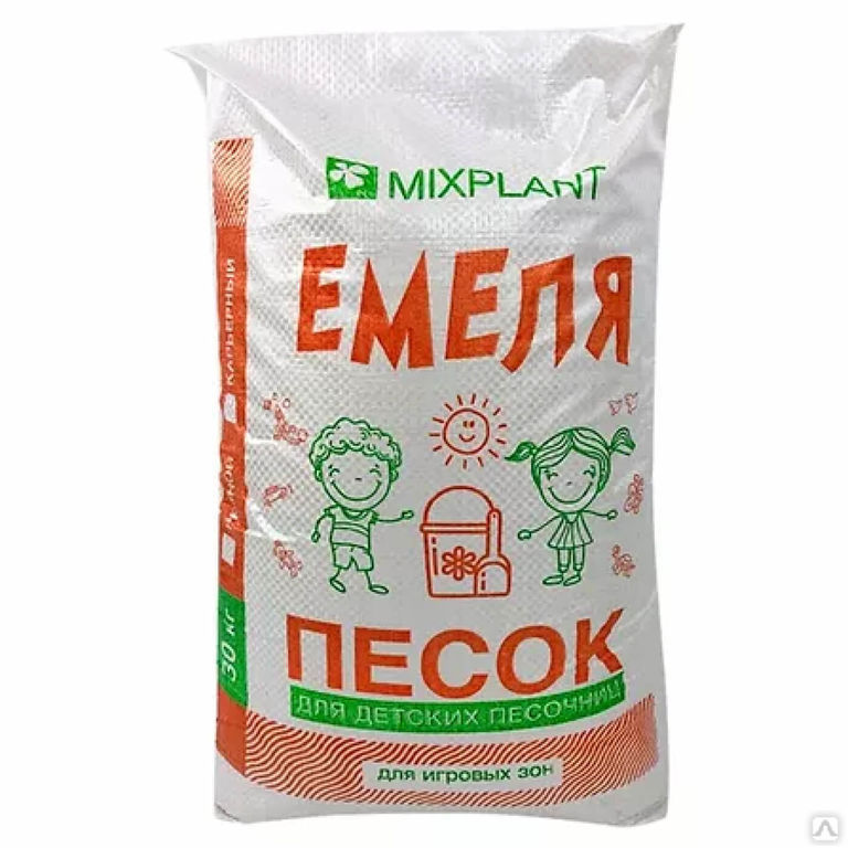 Песок для песочниц Емеля белый Mixplant 30 кг