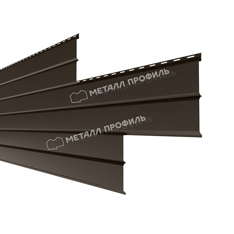 Сайдинг МЕТАЛЛ ПРОФИЛЬ Lбрус-XL-В-14х335 (VikingMP E-20-0.5) цвет Темно-коричневый