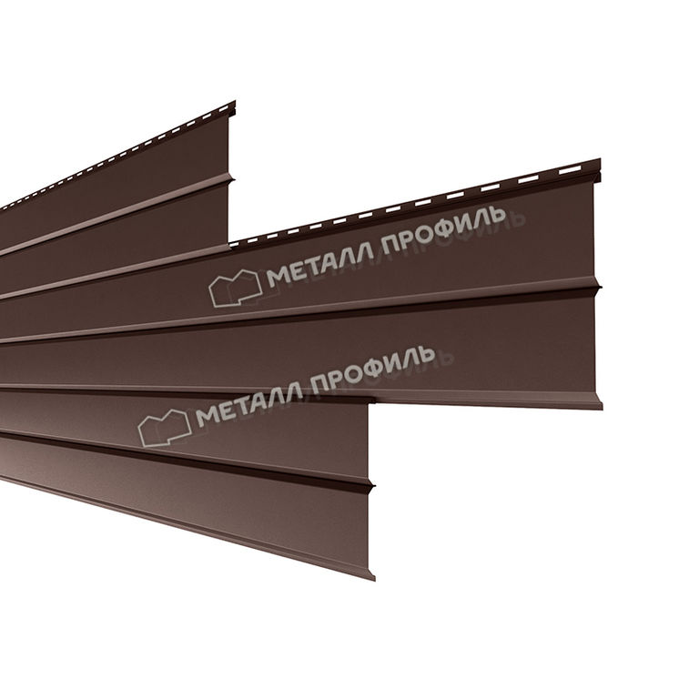 Сайдинг МЕТАЛЛ ПРОФИЛЬ Lбрус-XL-В-14х335 (VikingMP E-20-0.5) цвет Коричневый шоколад