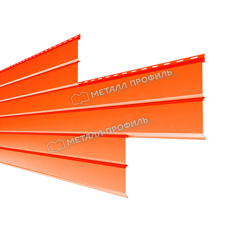 Сайдинг МЕТАЛЛ ПРОФИЛЬ Lбрус-XL-В-14х335 NormanMP (ПЭ-01-0.5) цвет Чистый оранжевый