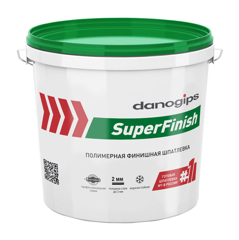 Шпатлевка SuperFinish Danogips финишная пастообразная полимерная 11 л 18.1 кг