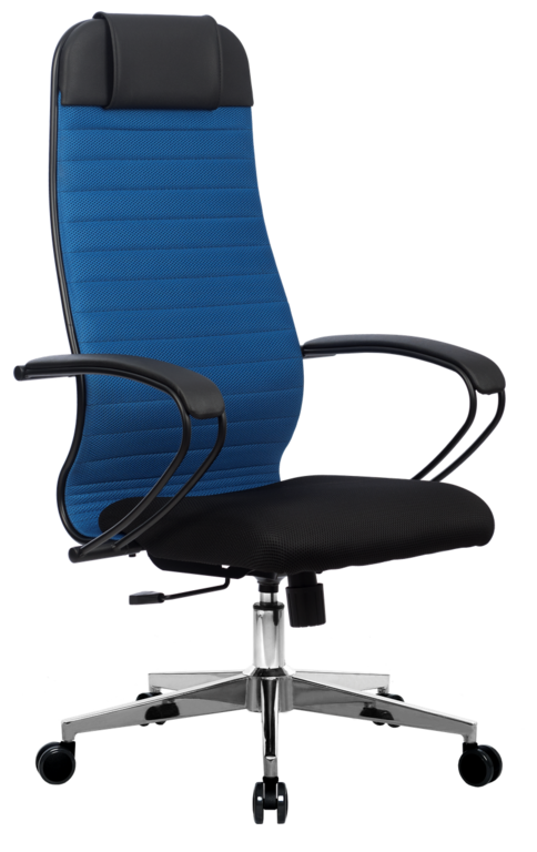Кресло для руководителя Комплект 21, пятилучье хромированное c прямоугольны