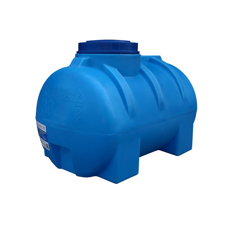 Бак для воды пластиковый овально-горизонтальный 300 л синий Aquaplast