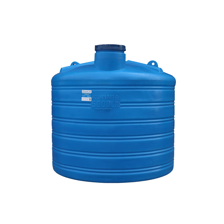 Емкость для воды пластиковая овально-вертикальная 5000 л синяя Aquaplast