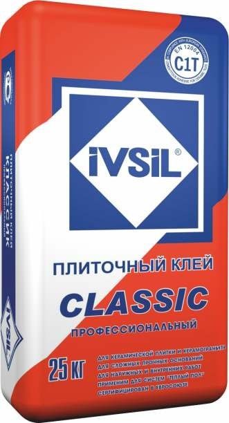 Клей плиточный универсальный мозайка, керамогранит IVSIL CLASSIC 25 кг