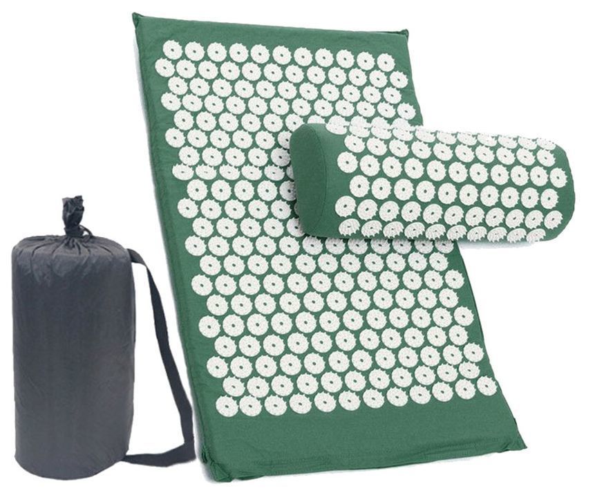 Массажный коврик + подушка + чехол (аппликатор Кузнецова | зелёный)