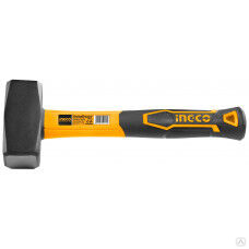 Кувалда кованная Ingco 1,5 кг, стеклопластиковая обрезиненная ручка 