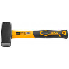 Кувалда кованная Ingco 1,5 кг, стеклопластиковая обрезиненная ручка