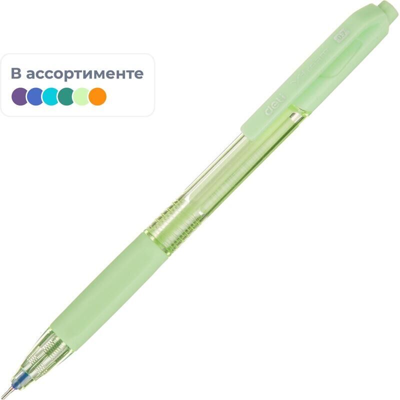 Ручка шариковая автоматическая Deli X-tream синяя (толщина линии 0.4 мм, EQ199-BL)
