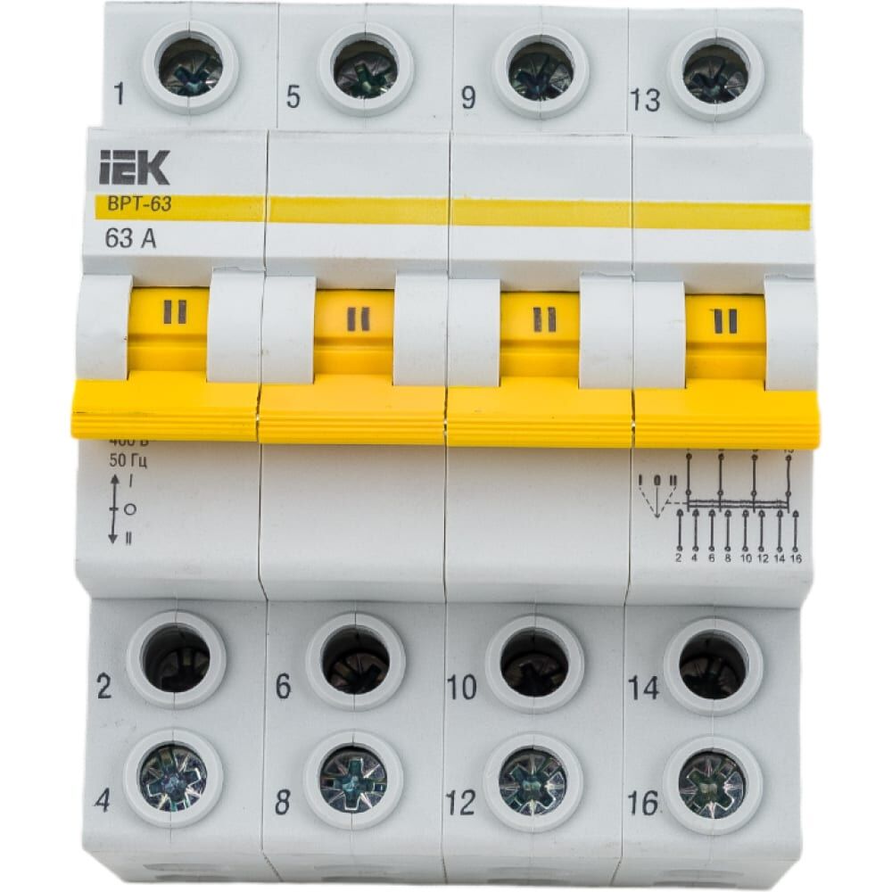 Трехпозиционный выключатель-разъединитель IEK ВРТ-63