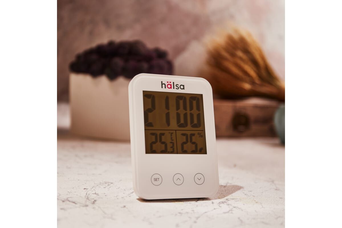 Термогигрометр комнатный, цифровой, сенсорный, с функцией будильника HLS-E-101 HALSA 7