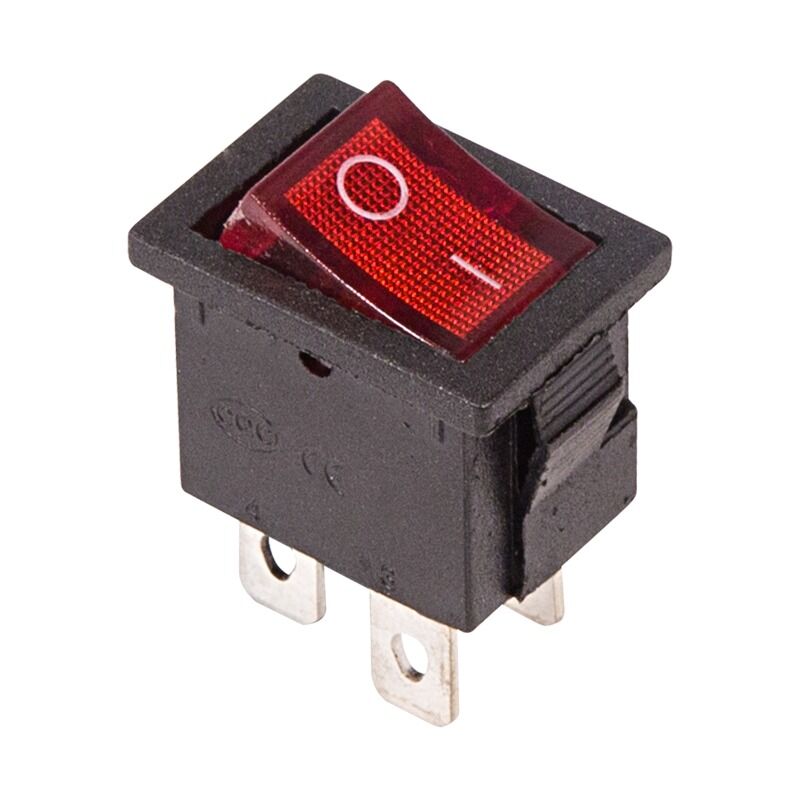 Выключатель клавишный 250V 6А (4с) ON-OFF красный с подсветкой Mini (RWB-207, SC-768) Rexant 1