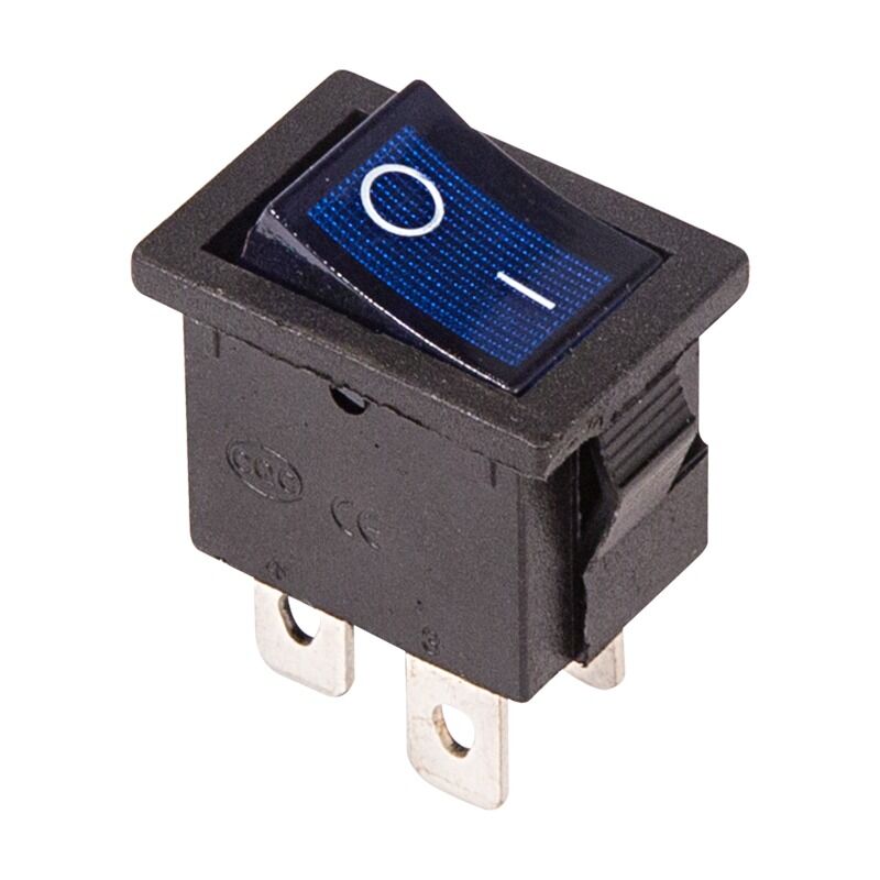 Выключатель клавишный 250V 6А (4с) ON-OFF с подсветкой Mini (RWB-207, SC-768), синий Rexant 1