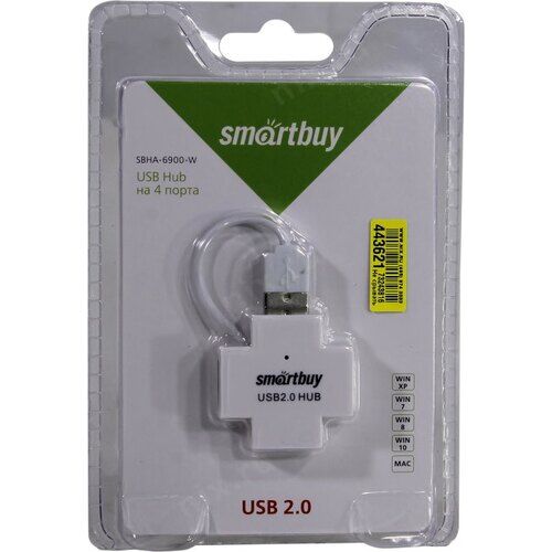 USB-хаб 2.0 на 4 порта Smartbuy SBHA-6900-W (белый) 7