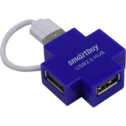 USB-хаб 2.0 на 4 порта Smartbuy SBHA-6900-B, синий 2